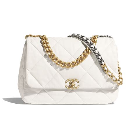 chanel 19 handbag white|chanel 19 bag sizes.